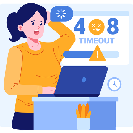 Error 408 Request Timeout  Illustration