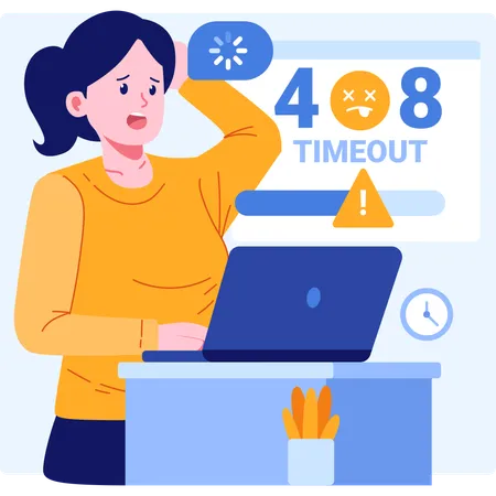 Error 408 Request Timeout  Illustration