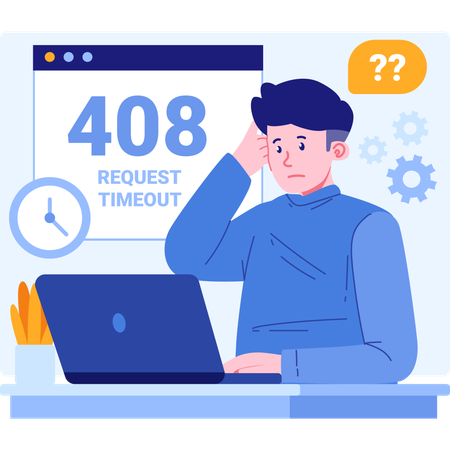 Error 408 Request Timeout  Illustration