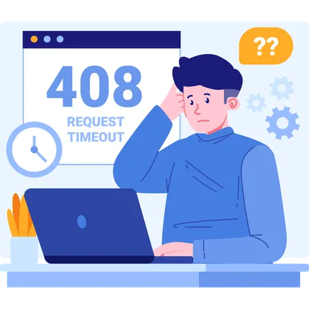 Error 408 Request Timeout  Illustration