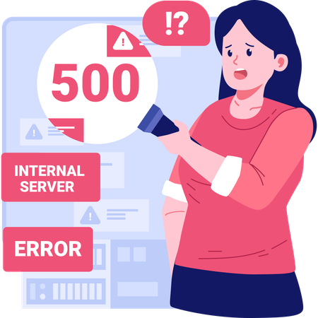 Error 500 Internal Server  Illustration