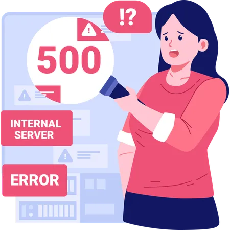 Error 500 servidor interno  Ilustración