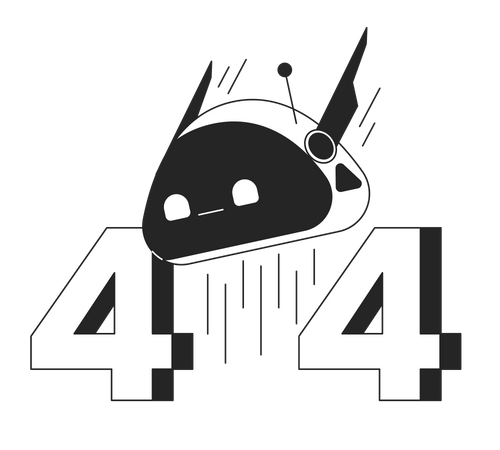 Error de cabeza del robot 404  Ilustración