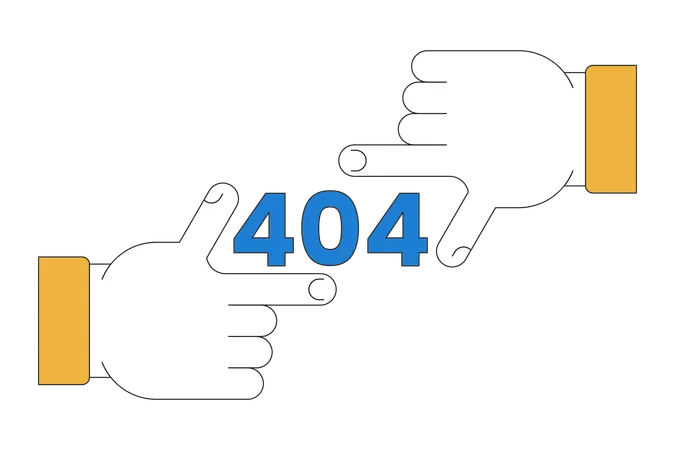 Mensaje flash 404 de error de marco de dedo  Ilustración