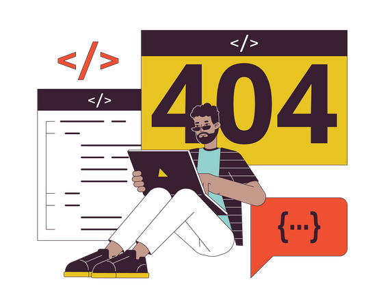 Error de creación del sitio web del desarrollador 404  Ilustración