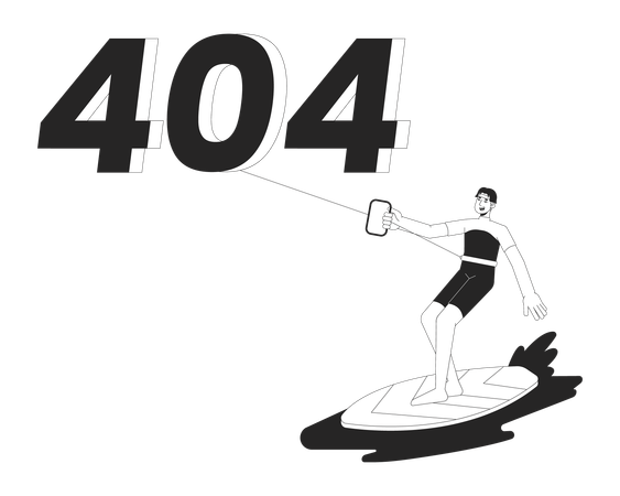 Error de kitesurf 404  Ilustración