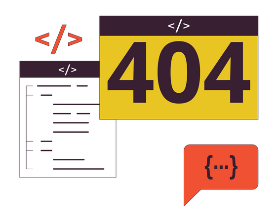 Error de página web 404  Ilustración