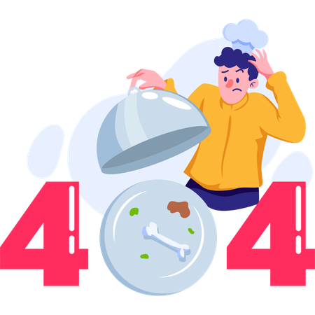 Error de preparación de alimentos 404  Ilustración