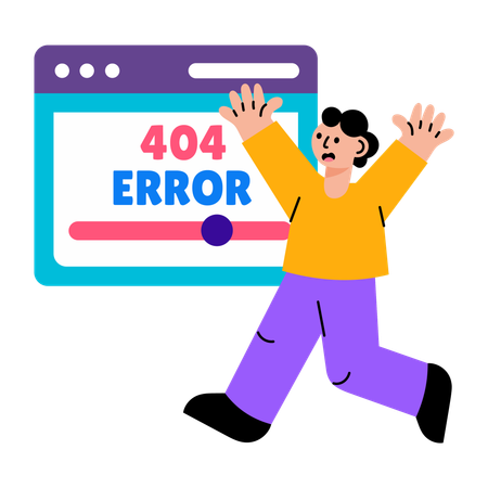 Chica mostrando error en el sitio  Illustration