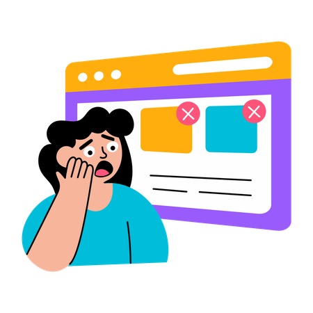 Chica que enfrenta un error de sumisión  Illustration