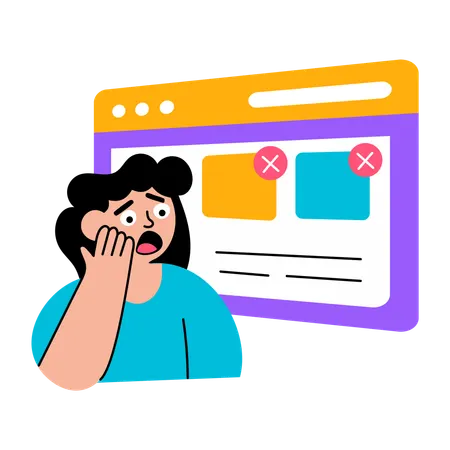Chica que enfrenta un error de sumisión  Illustration