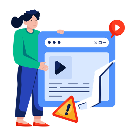 Error de video de rostros de mujer  Ilustración