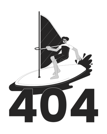 Error 404 del deporte extremo de windsurf  Ilustración
