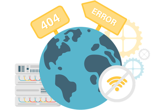 Error de globo y de internet  Ilustración