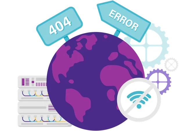 Error de globo y de internet  Ilustración