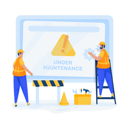 Error message site under maintenance  Illustration