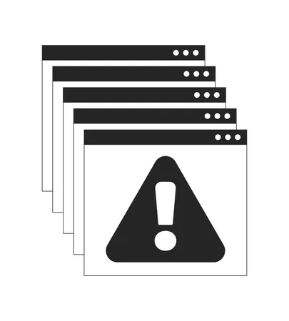 Error messages web multiple popups  Illustration