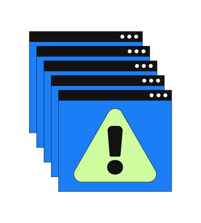 Error messages web multiple popups  Illustration