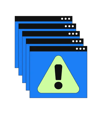 Error messages web multiple popups  Illustration