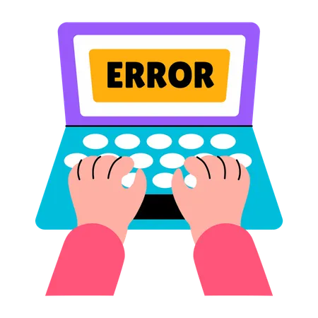 Niño enfrentando un error tipográfico  Illustration