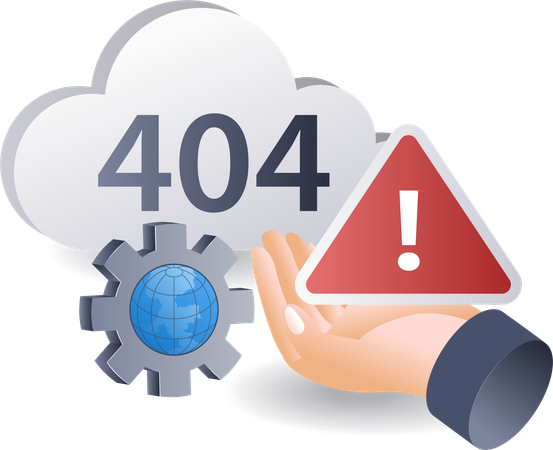 Error warning code 404  Illustration