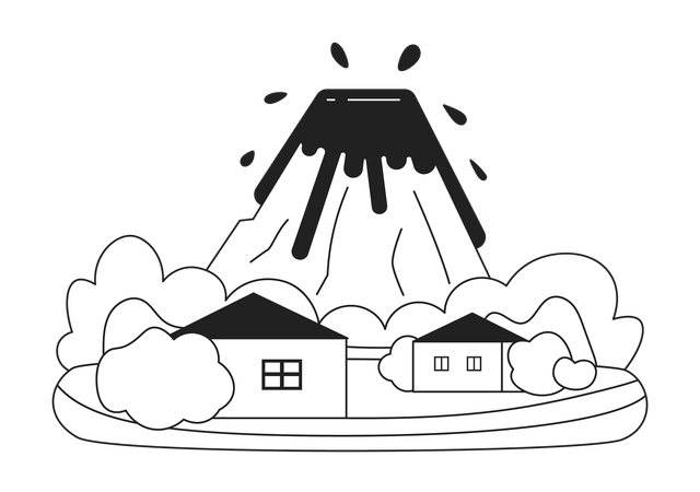 Erupción volcánica  Ilustración