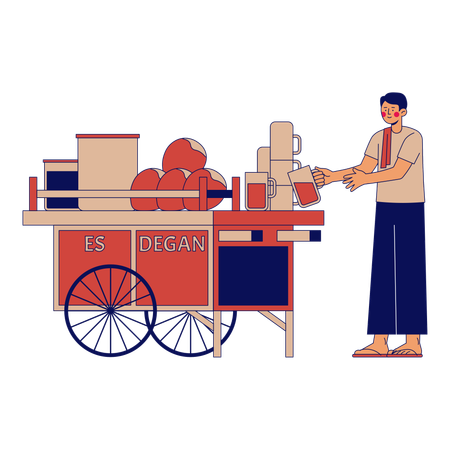 Es Degan street vendor  Illustration