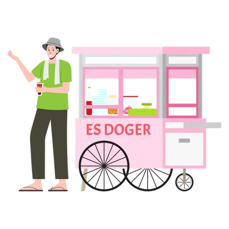 Es Doger Street Vendor  Illustration