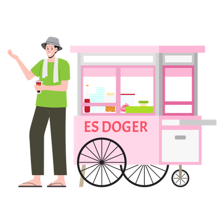 Es Doger Street Vendor  Illustration