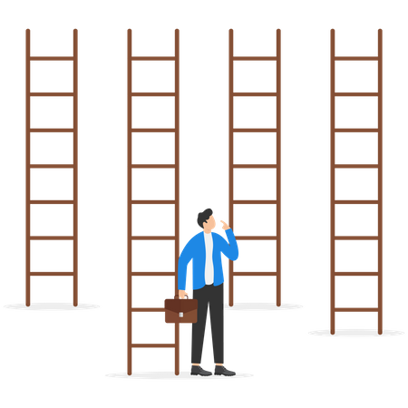 Escada de escolhas do empresário para o sucesso  Ilustração