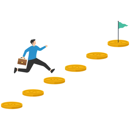 Escada para o sucesso financeiro  Ilustração