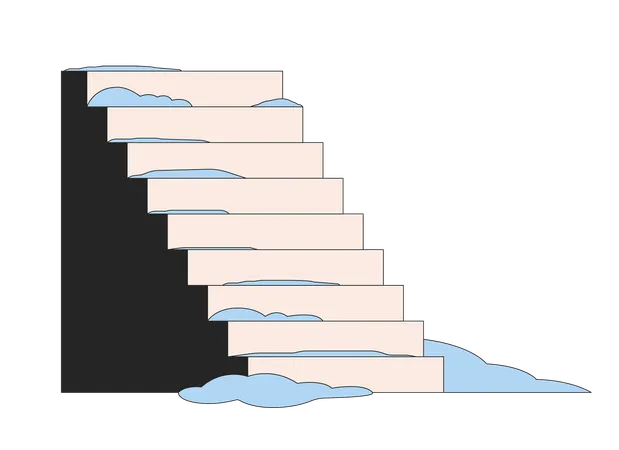 Escadas exteriores escorregadias depois da neve  Ilustração