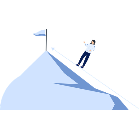 Sucesso na Escalada de Montanhas  Ilustração