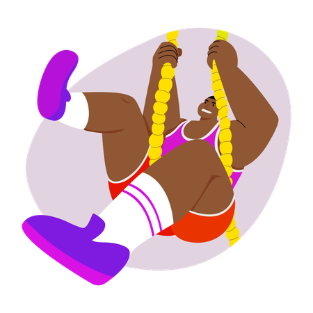 Escalada olímpica em corda  Ilustração
