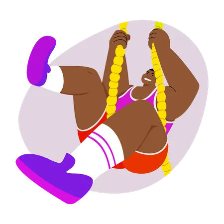 Escalada olímpica em corda  Ilustração