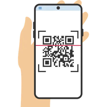 Código QR de digitalização móvel  Ilustração