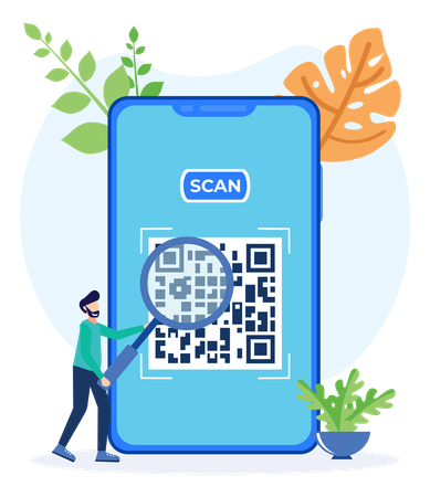 Escanear código QR  Ilustración