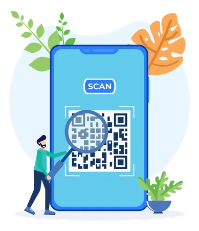 Escanear código QR  Ilustración