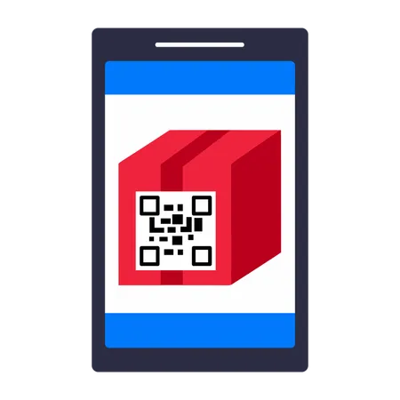 Escanear código qr do pacote  Ilustração