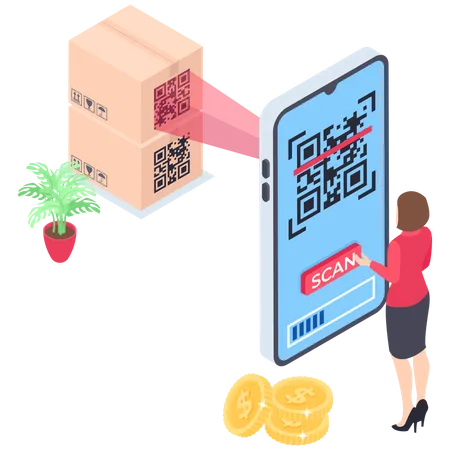 Escaneo de codigo qr  Ilustración