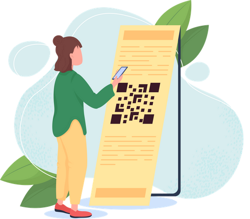Escaneo de código QR  Ilustración