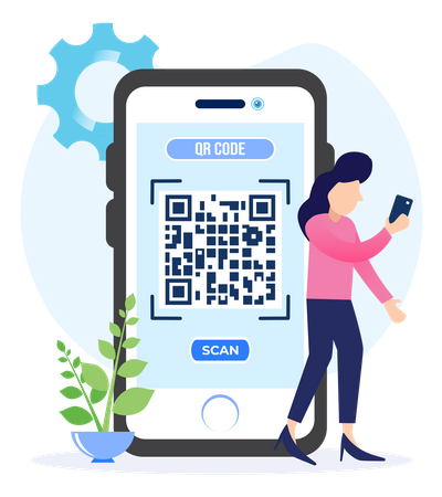 Escaneo de código qr móvil  Ilustración