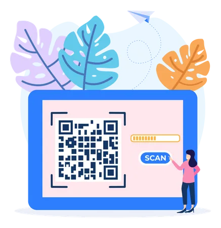 Escaneo de código qr web  Ilustración