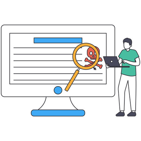 Escaneo de malware  Ilustración