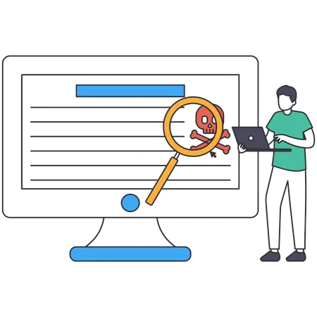 Escaneo de malware  Ilustración