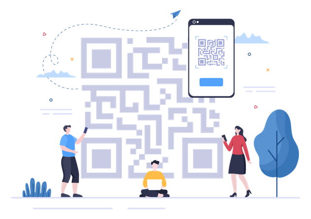 Escáner de código QR  Ilustración