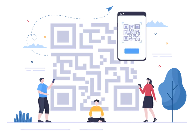 Escáner de código QR  Ilustración