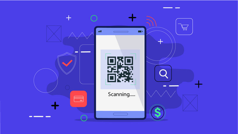 Escáner de código QR  Ilustración