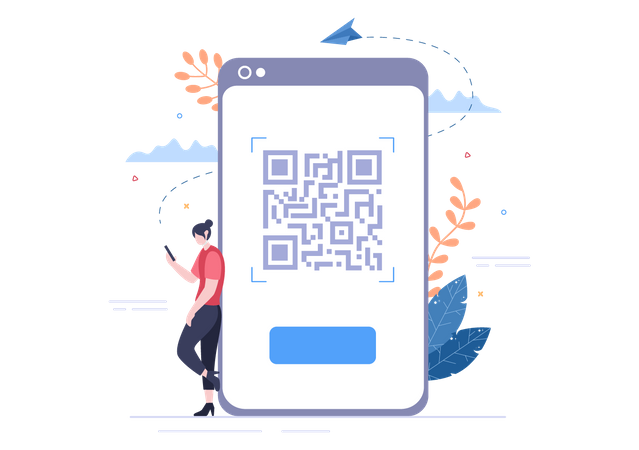 Escáner de códigos QR en línea  Ilustración