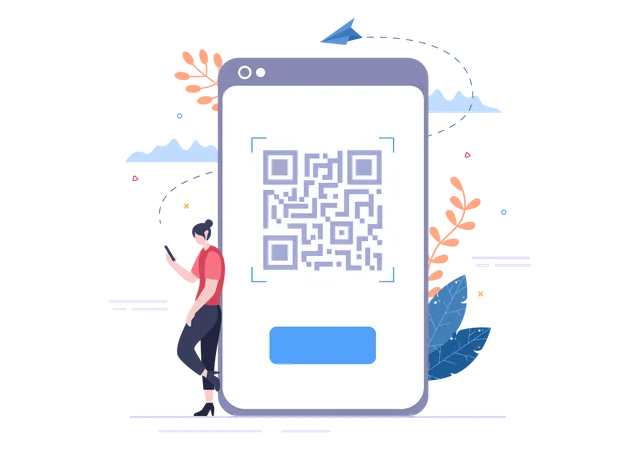 Escáner de códigos QR en línea  Ilustración